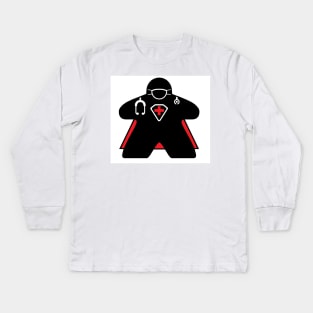 Hero Doctor Meeple Kids Long Sleeve T-Shirt